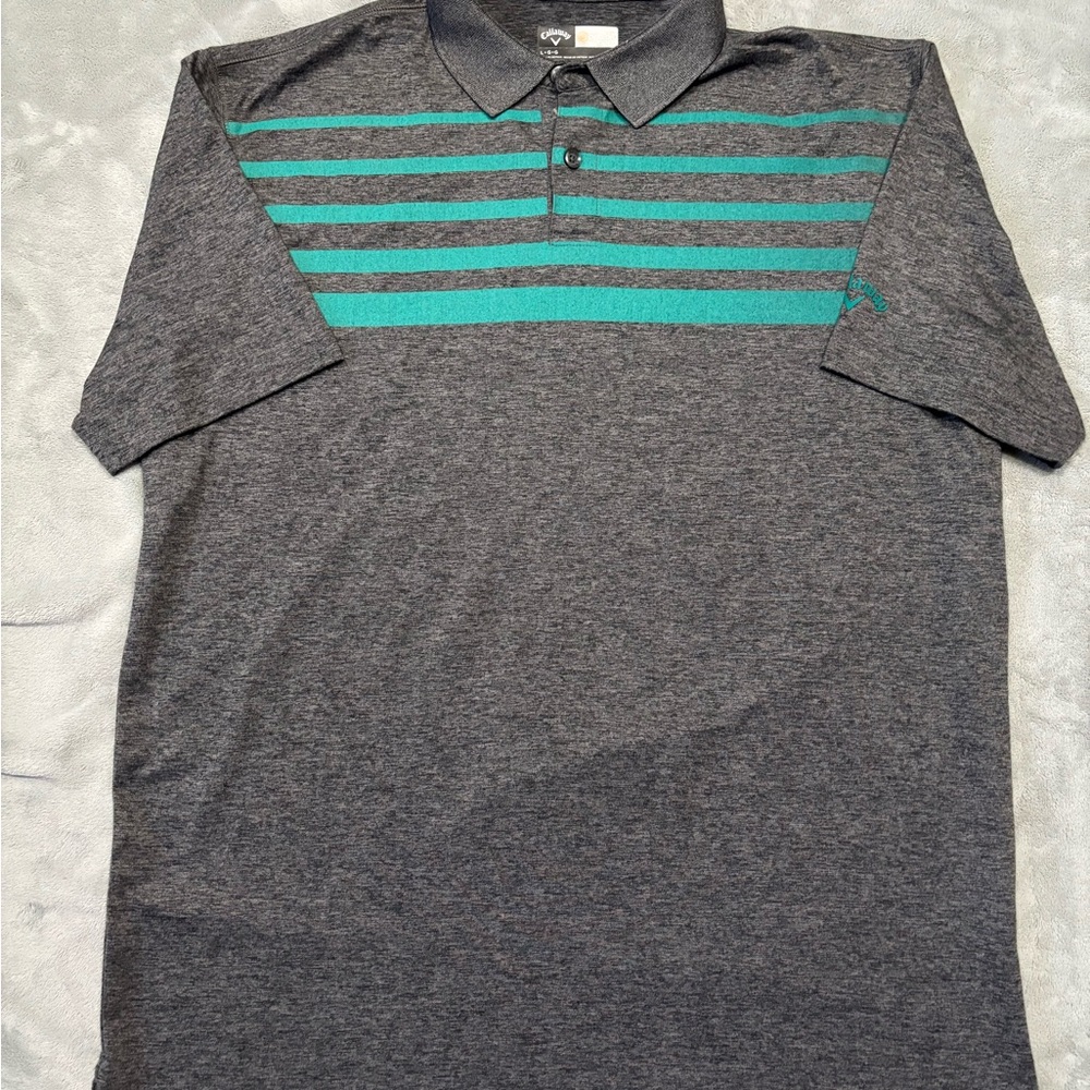 Callaway Charcoal and Teal Men's Polo Shirt